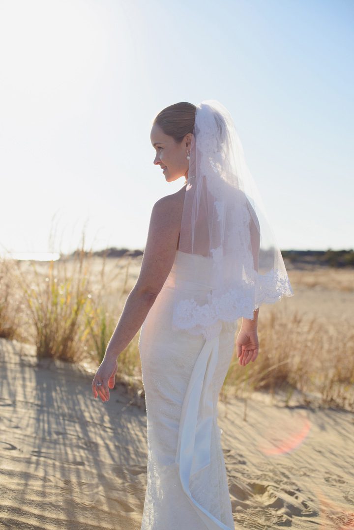 Caitlin wedding bridal session backlight Jockeys Ridge State Park in Nags Head, Outer Banks