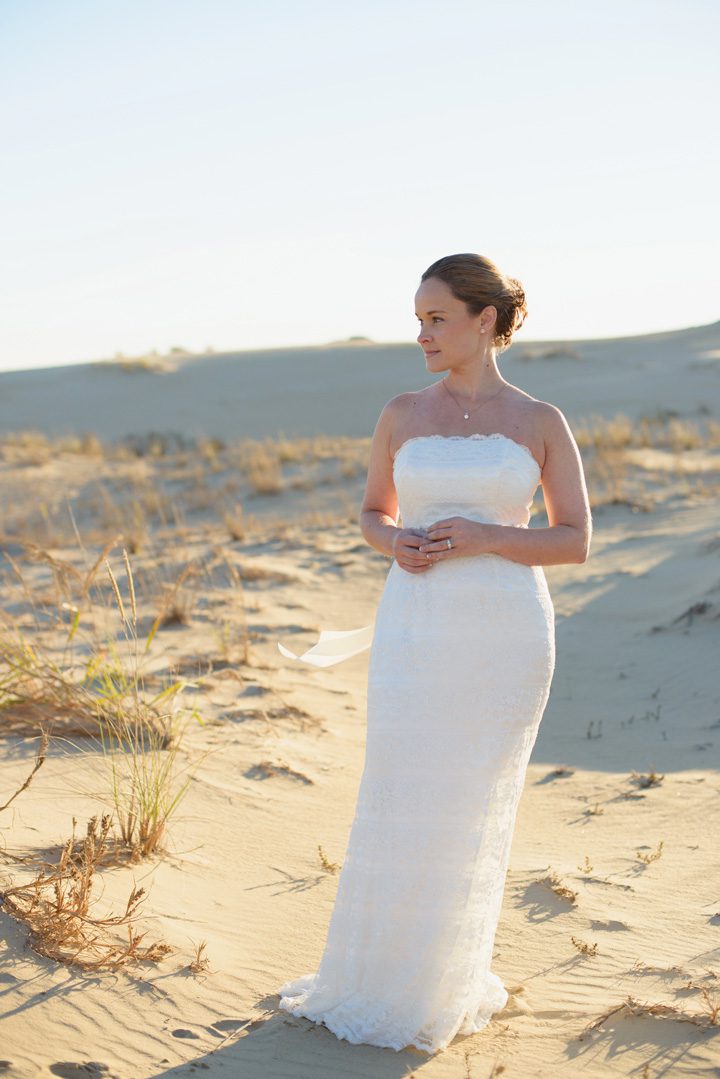 Caitlin wedding bridal session backlight dunes Jockeys Ridge State Park in Nags Head, Outer Banks