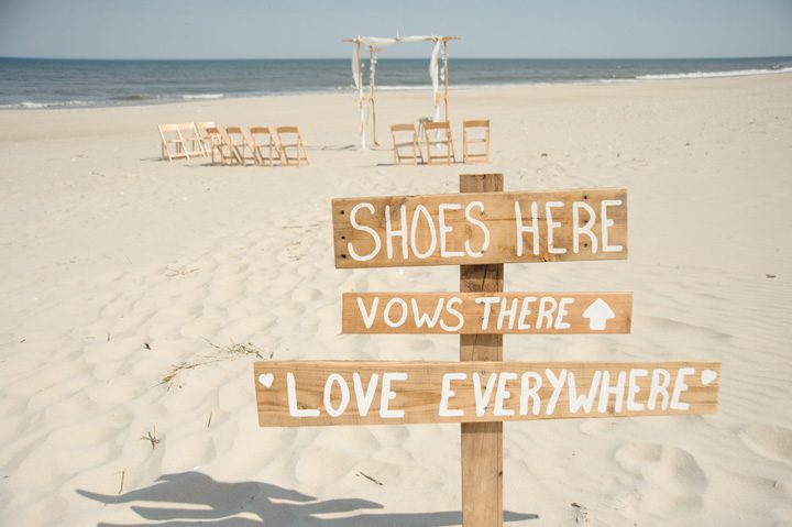 Caitlin and Hunter's Outer Banks beach wedding in Corolla, NC Ceremony Decor