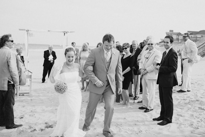 Caitlin and Hunter's Outer Banks beach wedding in Corolla, NC Ceremony Exit