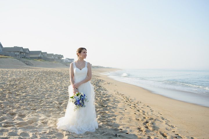 Kelly and Simon Outer Banks Wedding Beach Bridal Portrait by Neil GT Photography