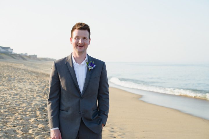 Kelly and Simon Outer Banks Wedding Groom Portrait by Neil GT Photography