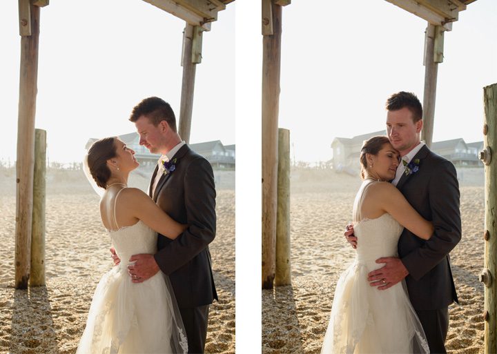 Kelly and Simon Outer Banks Pier Beach Wedding Portrait by Neil GT Photography