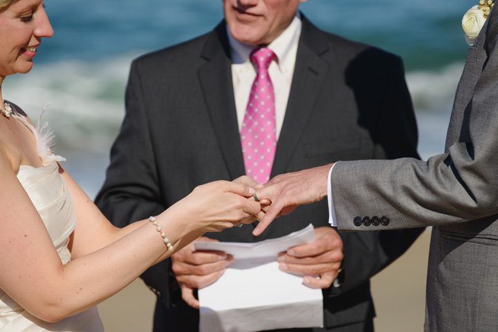 Outer Banks wedding photographer at the Sanderling Resort ring exchange