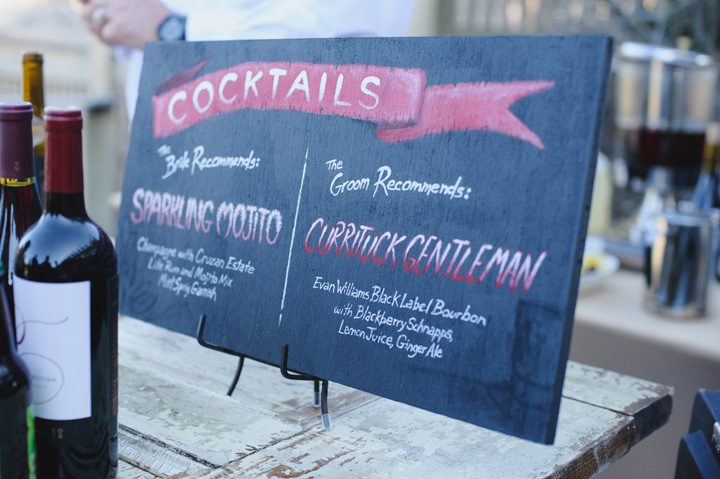 Outer Banks wedding photographer at the Sanderling Resort drink menu