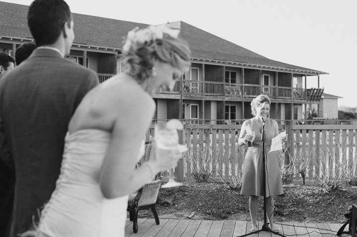 Outer Banks wedding photographer at the Sanderling Resort toast