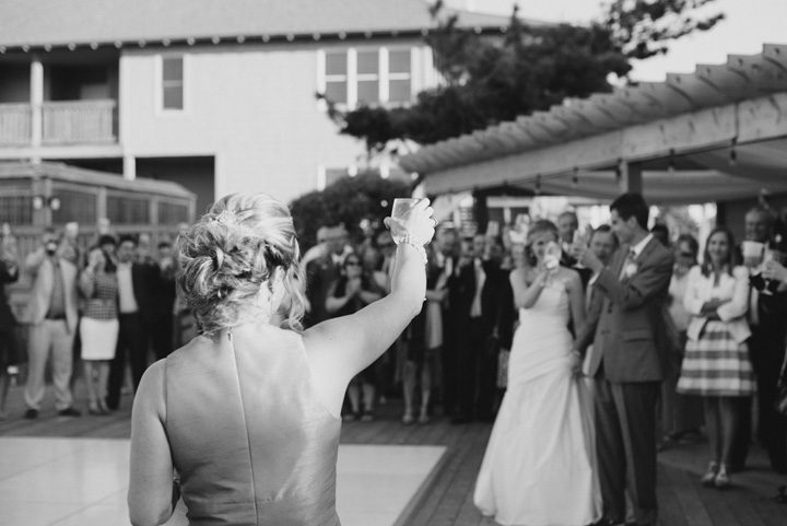Outer Banks wedding photographer at the Sanderling Resort maid of honor toast