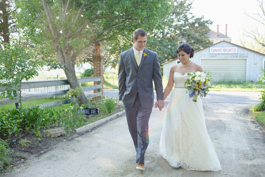 Michele and Zach wedding on Roanoke Island Outer Banks by Neil GT Photography walking portraits