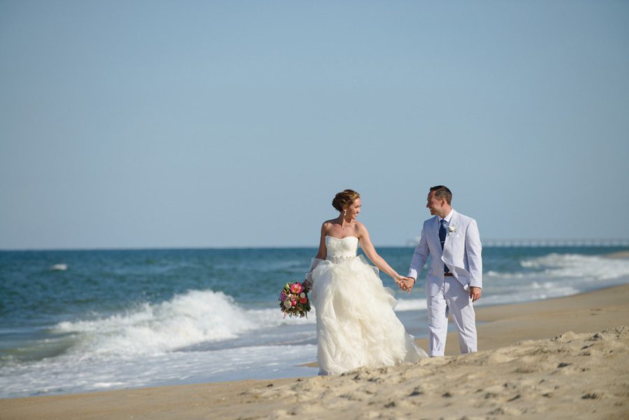 Jessica and Tom's Outer Banks wedding by Neil GT Photography Walking Portrait