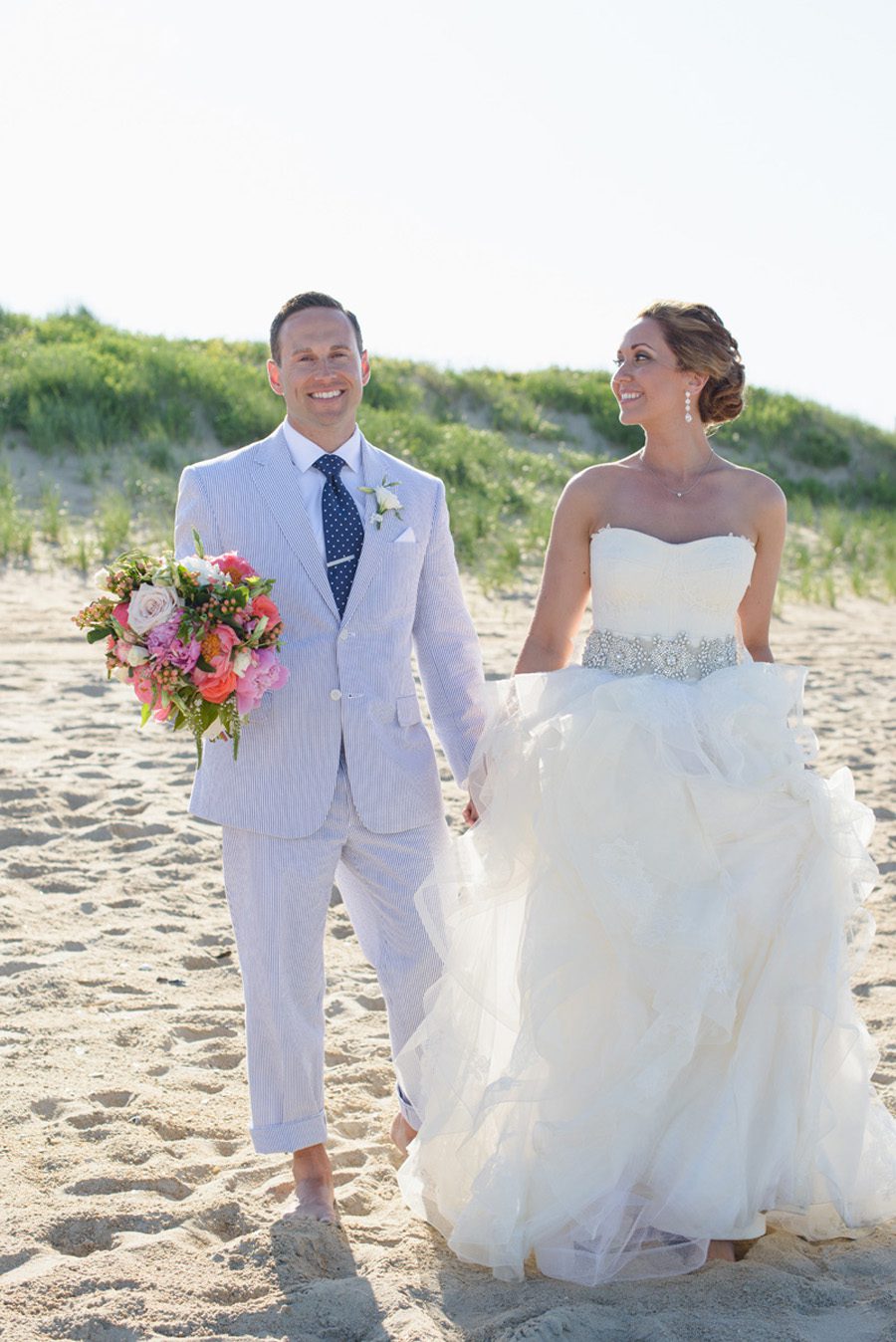 Jessica and Tom's Outer Banks wedding by Neil GT Photography Bride and Groom Smile