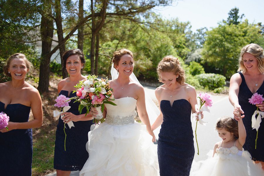 Jessica and Tom's Outer Banks wedding by Neil GT Photography Bridesmaids Walking