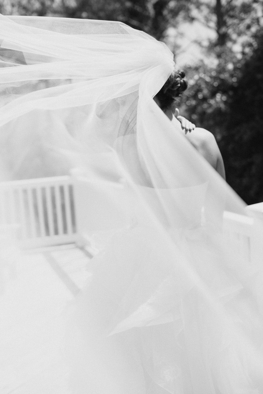 Jessica and Tom's Outer Banks wedding by Neil GT Photography Bride Veil detail
