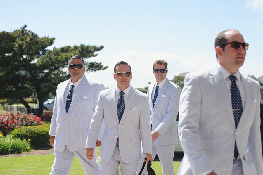 Jessica and Tom's Outer Banks wedding by Neil GT Photography Groomsmen Walking