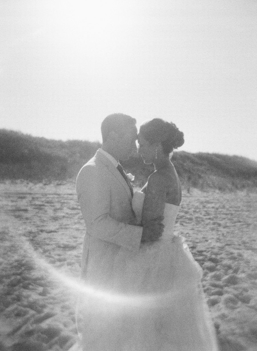 Jessica and Tom's Outer Banks wedding by Neil GT Photography BW Film