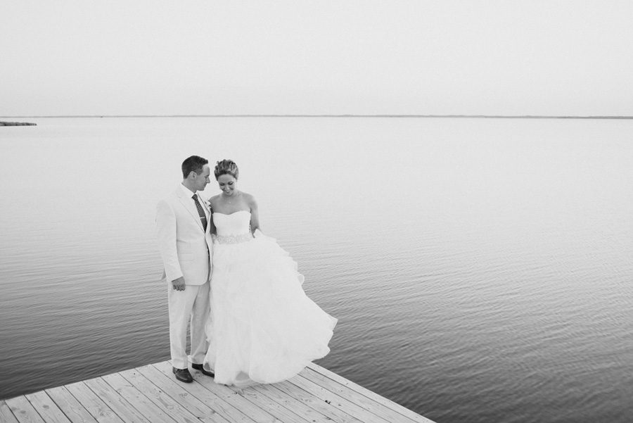 Jessica and Tom's Outer Banks wedding by Neil GT Photography Water BW