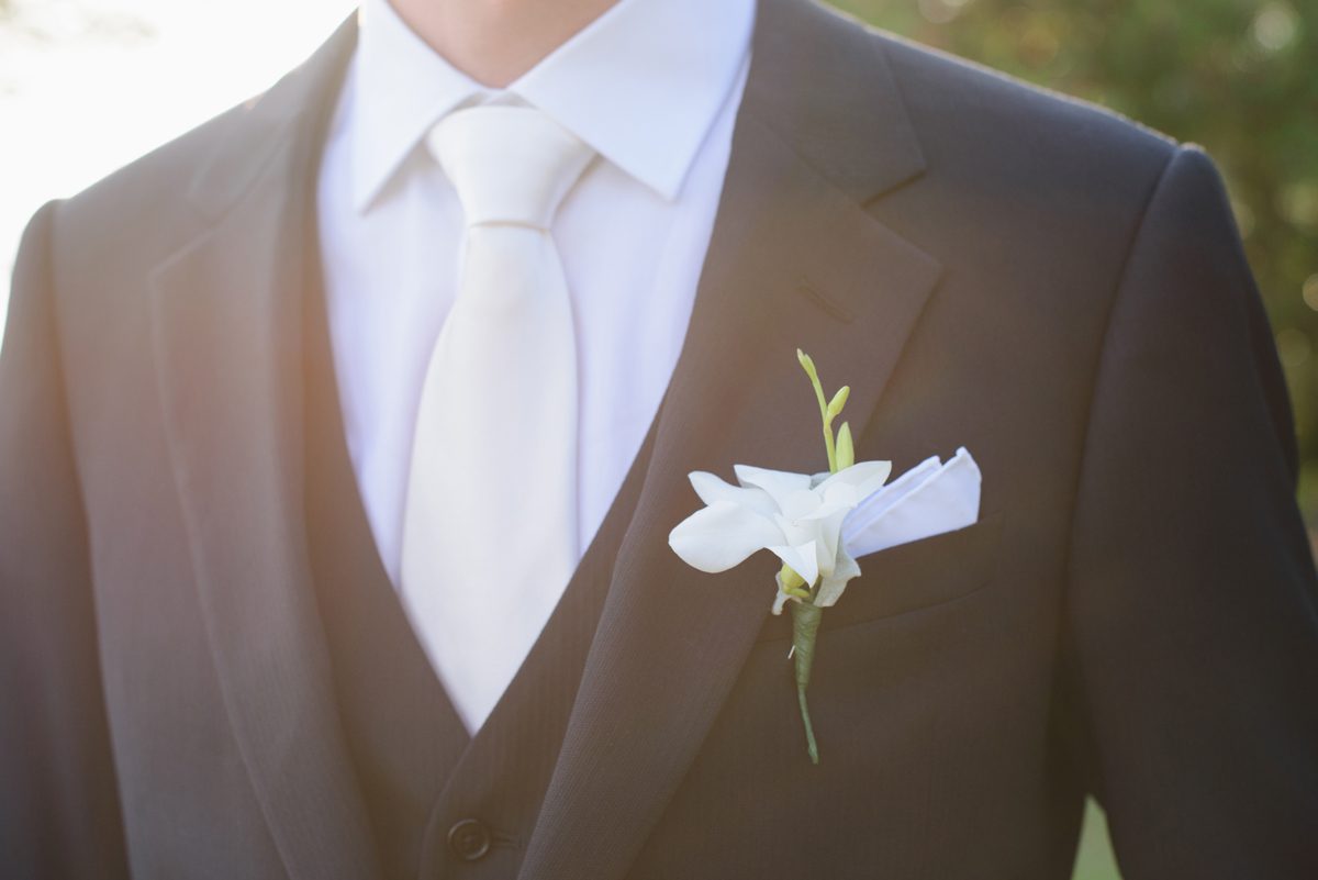 Dietra and Paolo's Outer Banks wedding in Nags Head, NC Boutonniere Detail
