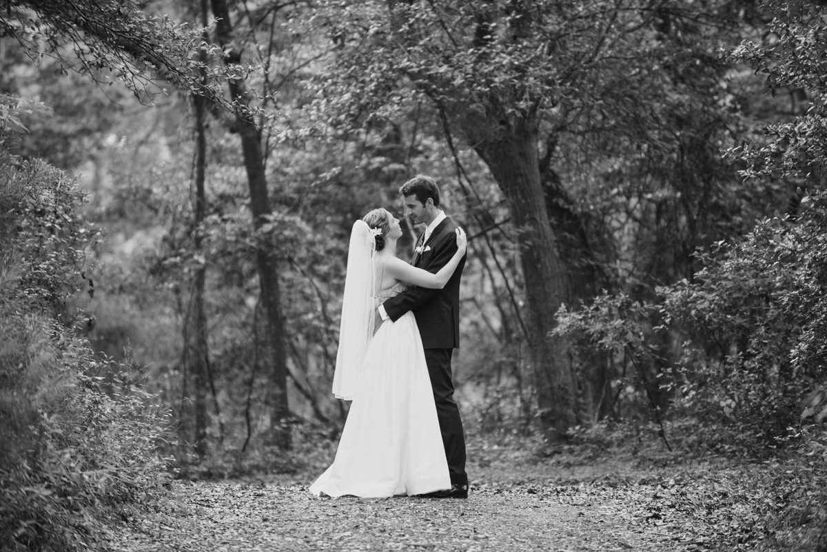 Dietra and Paolo's Outer Banks wedding in Nags Head, NC Black White Woods