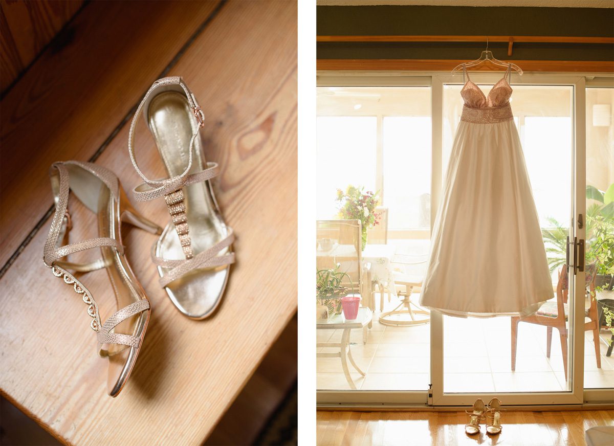 Dietra and Paolo's Outer Banks wedding in Nags Head, NC shoes dress