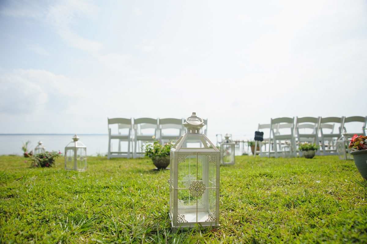 Dietra and Paolo's Outer Banks wedding in Nags Head, NC ceremony detail