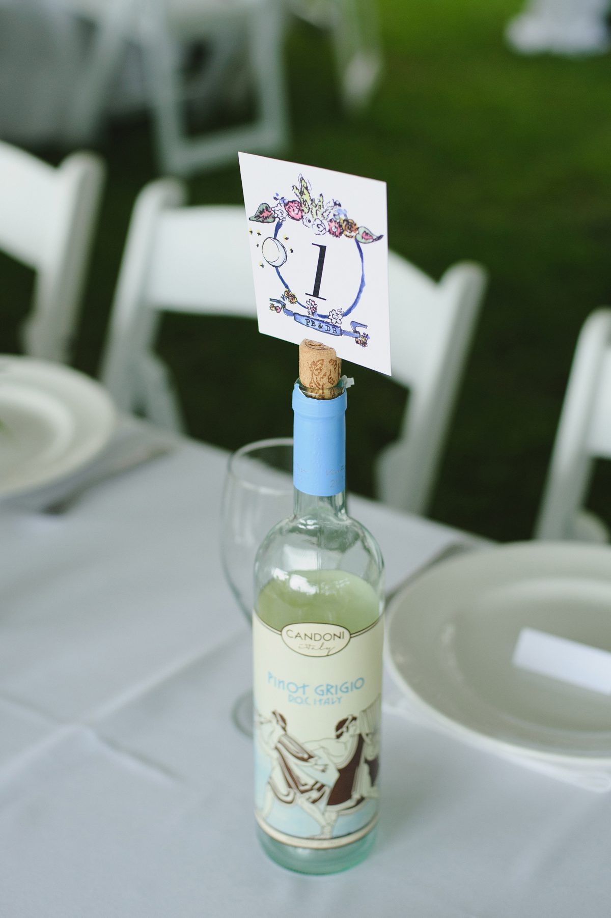 Dietra and Paolo's Outer Banks wedding in Nags Head, NC table numbers