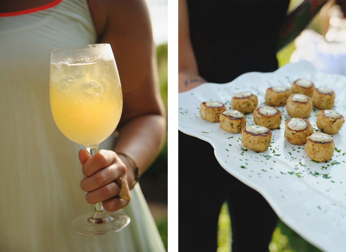 Dietra and Paolo's Outer Banks wedding in Nags Head, NC food details