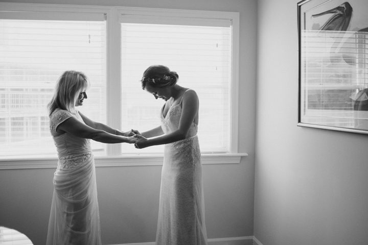 Outer Banks wedding at the Sanderling Resort in Duck, NC Bride and Mom BW