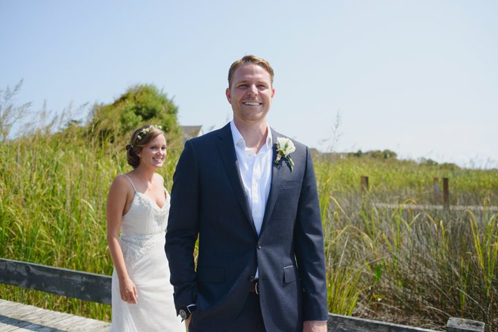Outer Banks wedding at the Sanderling Resort in Duck, NC First Look Soundside