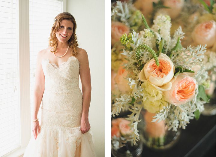 Michelle and Will Outer Banks wedding photographer Jennette's Pier portrait flower detail