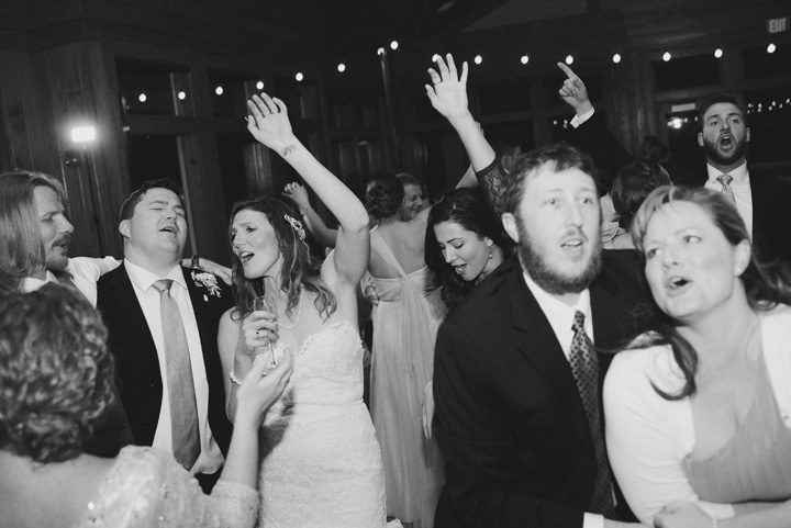 Michelle and Will Outer Banks wedding photographer Jennette's Pier bw dancing