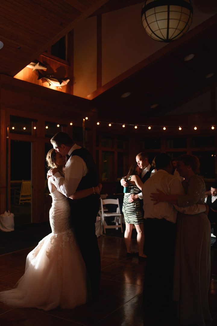 Michelle and Will Outer Banks wedding photographer Jennette's Pier dancing