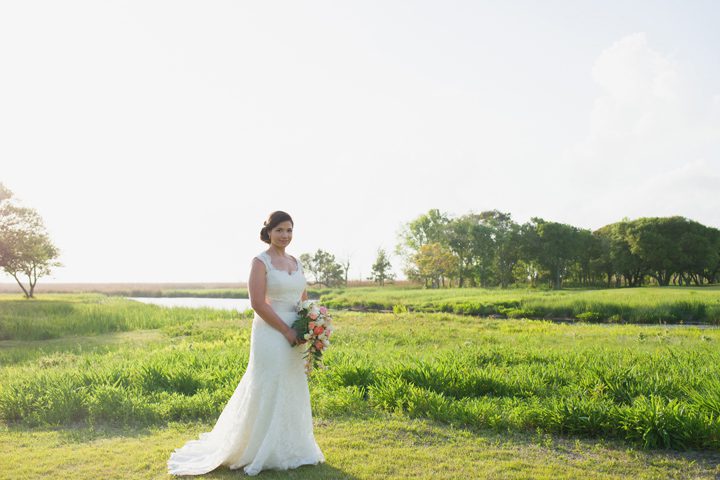 Sarah and Joseph Outer Banks Wedding Photographer Bride alone
