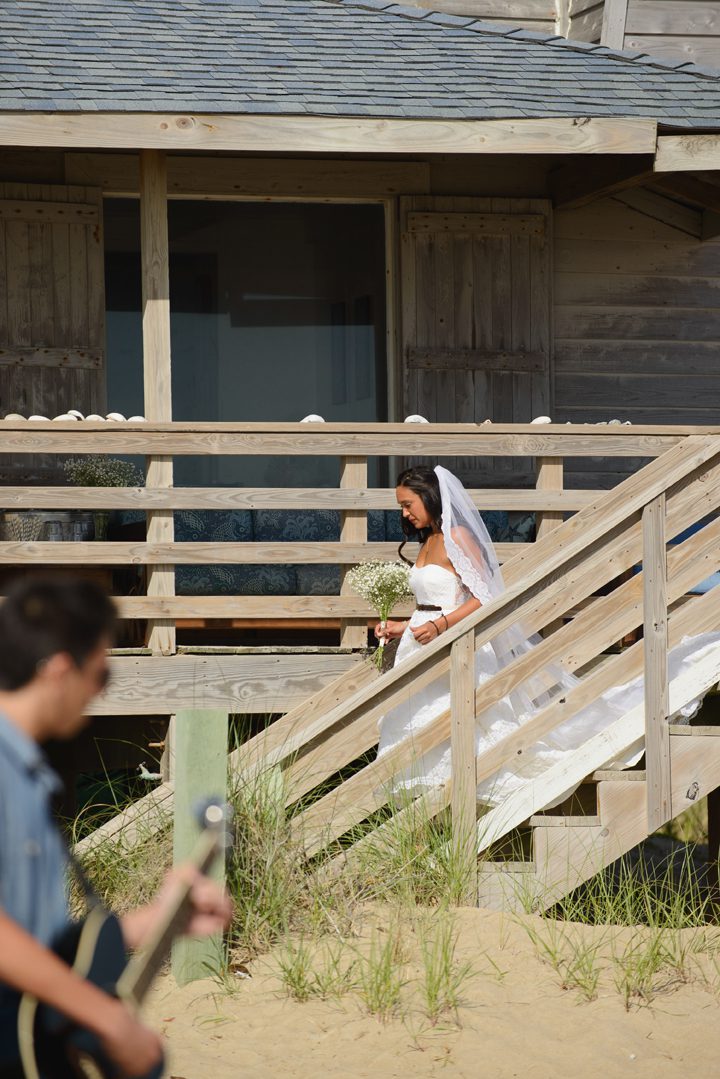Morgan and Wesley Outer Banks Elopement Wedding by Neil GT Photography Bride Entrance