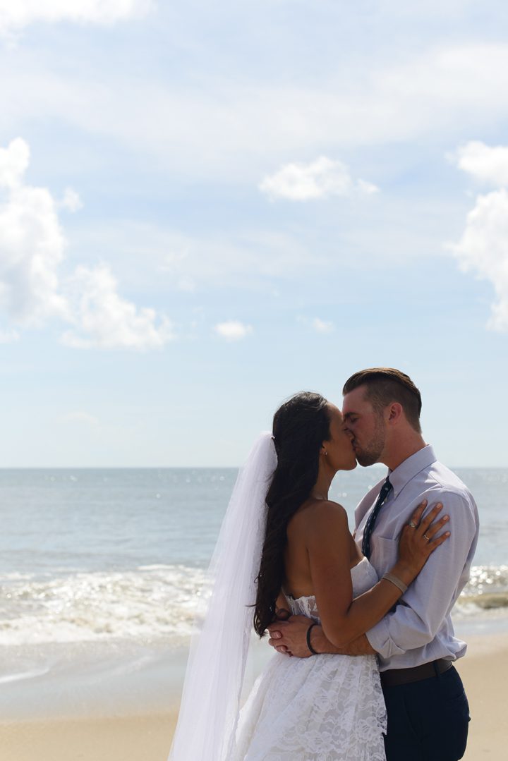 Morgan and Wesley Outer Banks Elopement Wedding by Neil GT Photography Beach Wedding Portrait