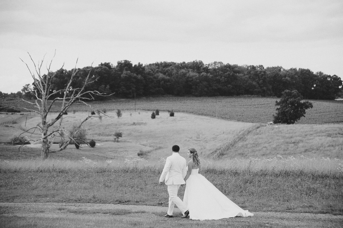 Kelly and Nathan by Neil GT Photography Sinkland Farms Christiansburg VA Wedding Walking BW