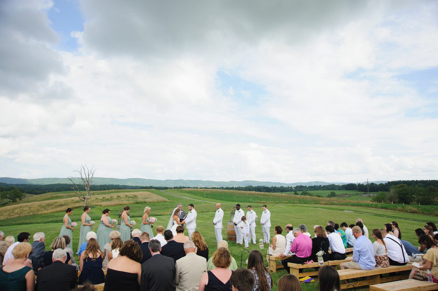 Kelly and Nathan by Neil GT Photography Sinkland Farms Christiansburg VA Wedding Ceremony Bride Wide