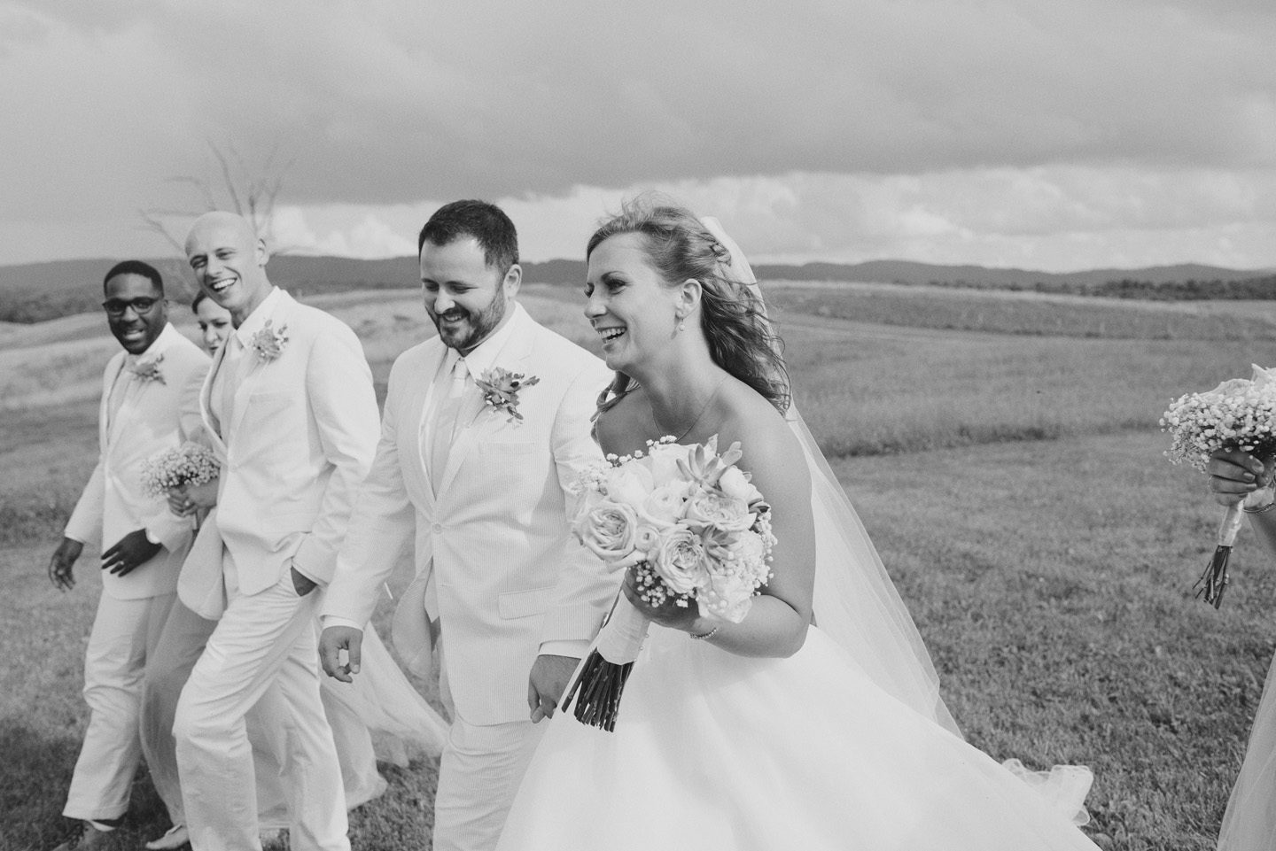 Kelly and Nathan by Neil GT Photography Sinkland Farms Christiansburg VA Wedding Party Walking