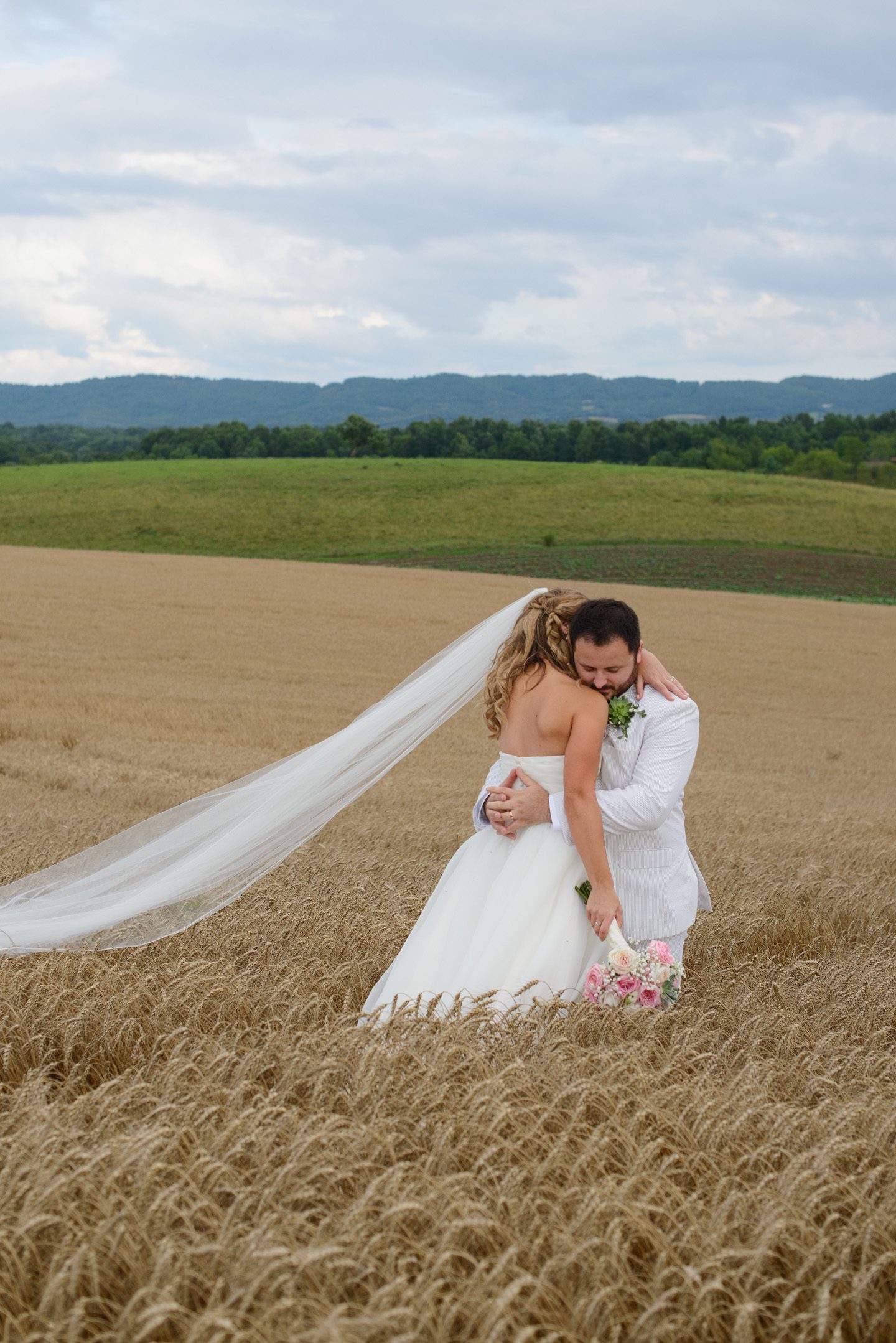 Kelly and Nathan by Neil GT Photography Sinkland Farms Christiansburg VA Wedding Wheat Portrait
