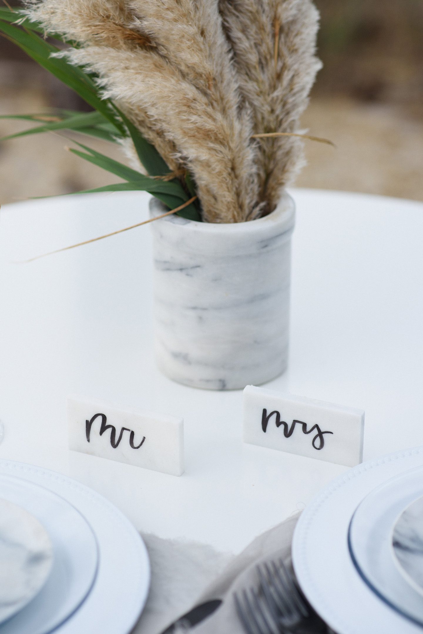 Marble and Pampas Grass Outer Banks Styled Shoot Neil GT Heart of Harlow