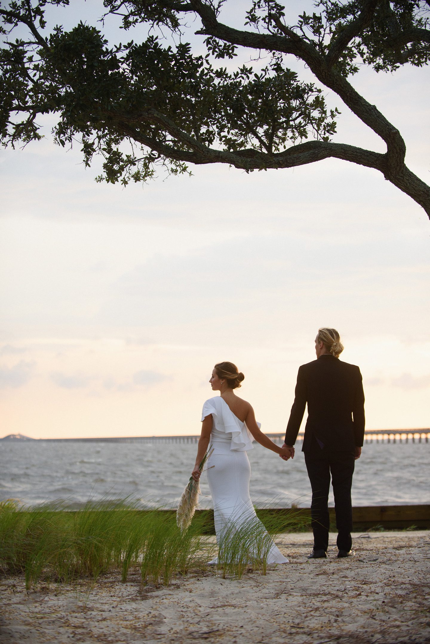 Marble and Pampas Grass Outer Banks Styled Shoot Coastyle Weddings