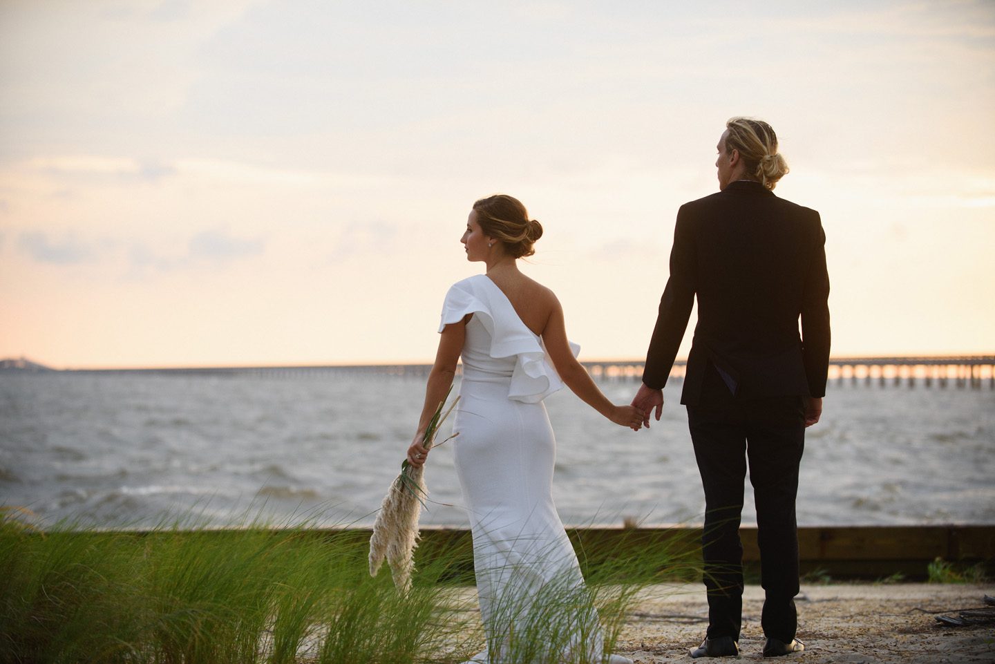 Marble and Pampas Grass Outer Banks Styled Shoot Neil GT Coastyle Weddings