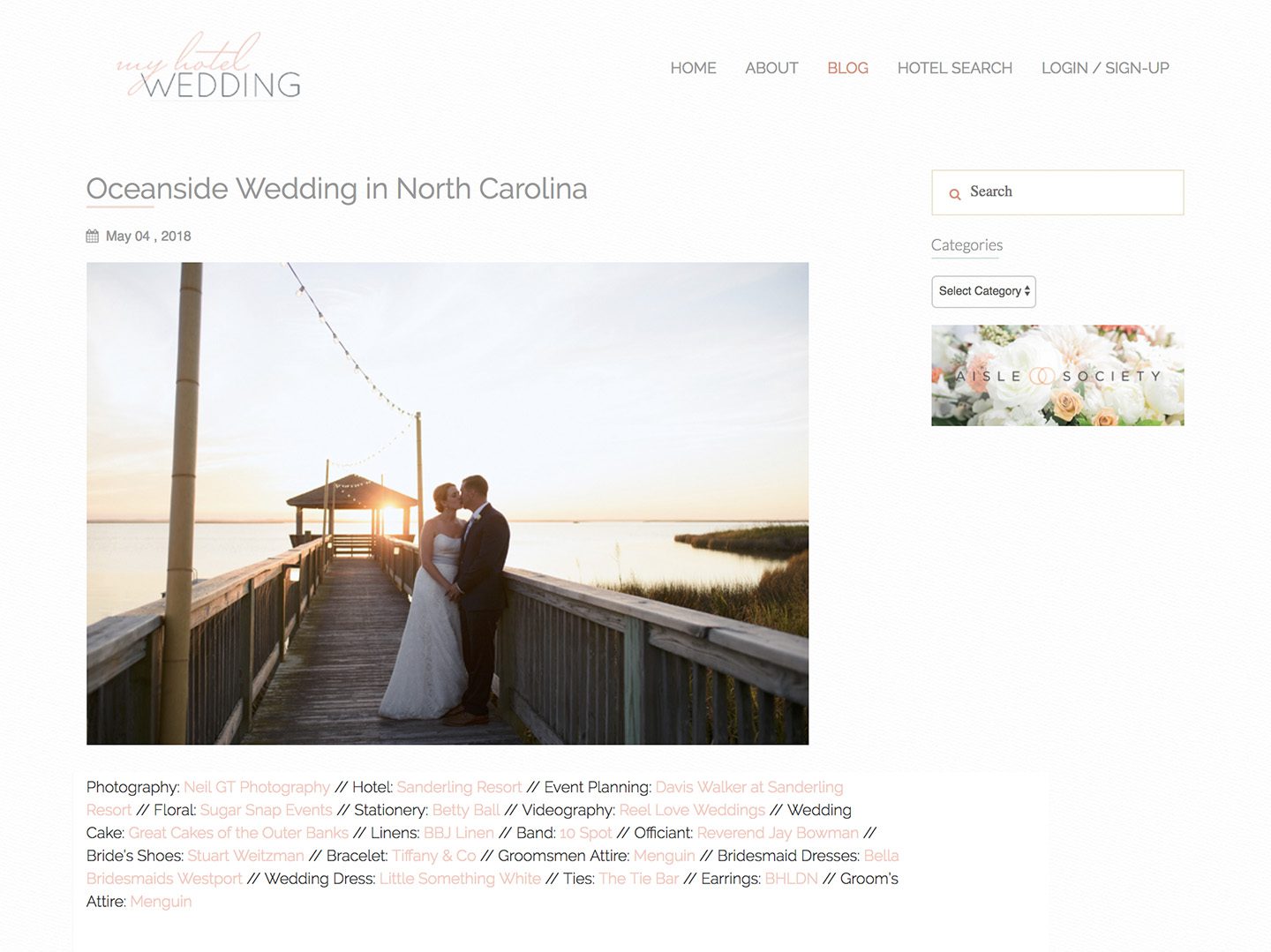 Outer Banks Sanderling Resort Wedding Photographer Featured on My Hotel Wedding Blog
