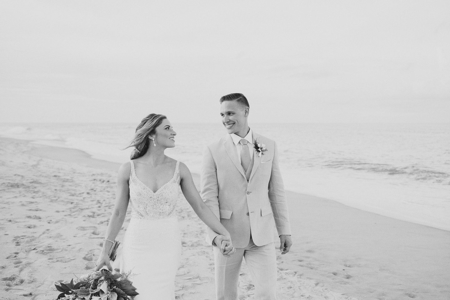 Outer Banks Wedding Photographers Neil GT Photography Palmers Island Beach Elopement Walking Together