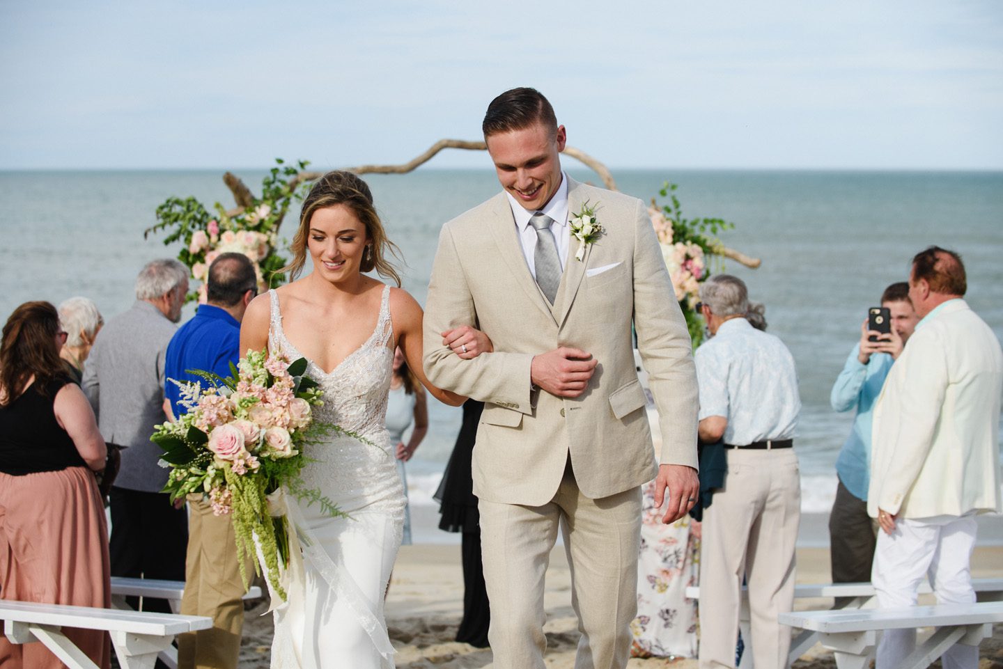Outer Banks Wedding Photographers Neil GT Photography Palmers Island Beach Elopement Ceremony Exit