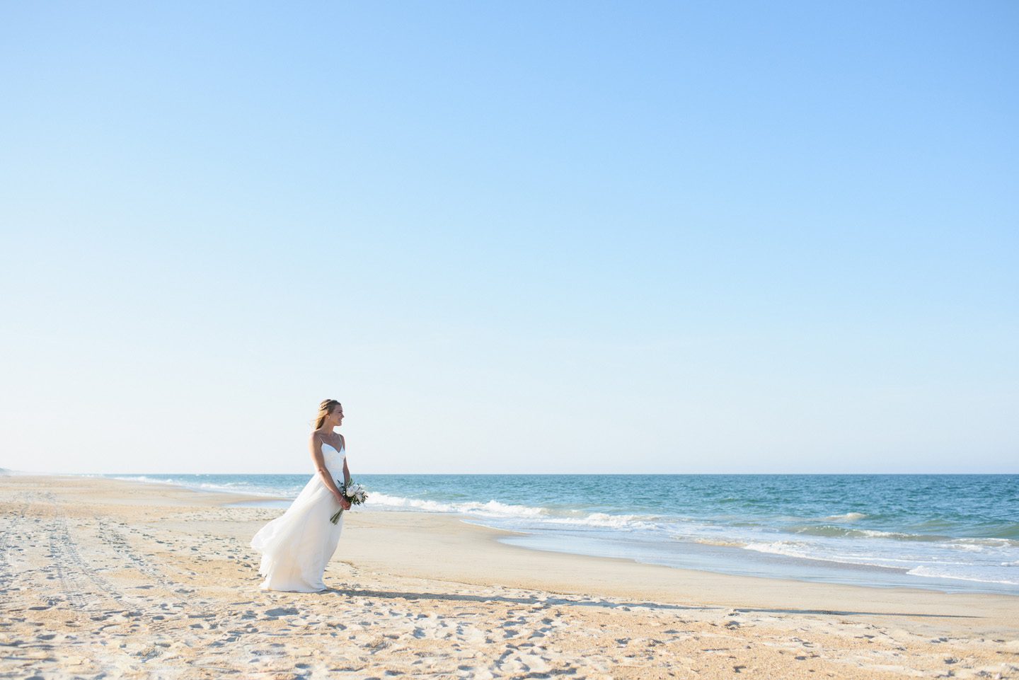 Bridal Portrait by Photographer at Outer Banks Wedding at Sound to Sea Beach Club