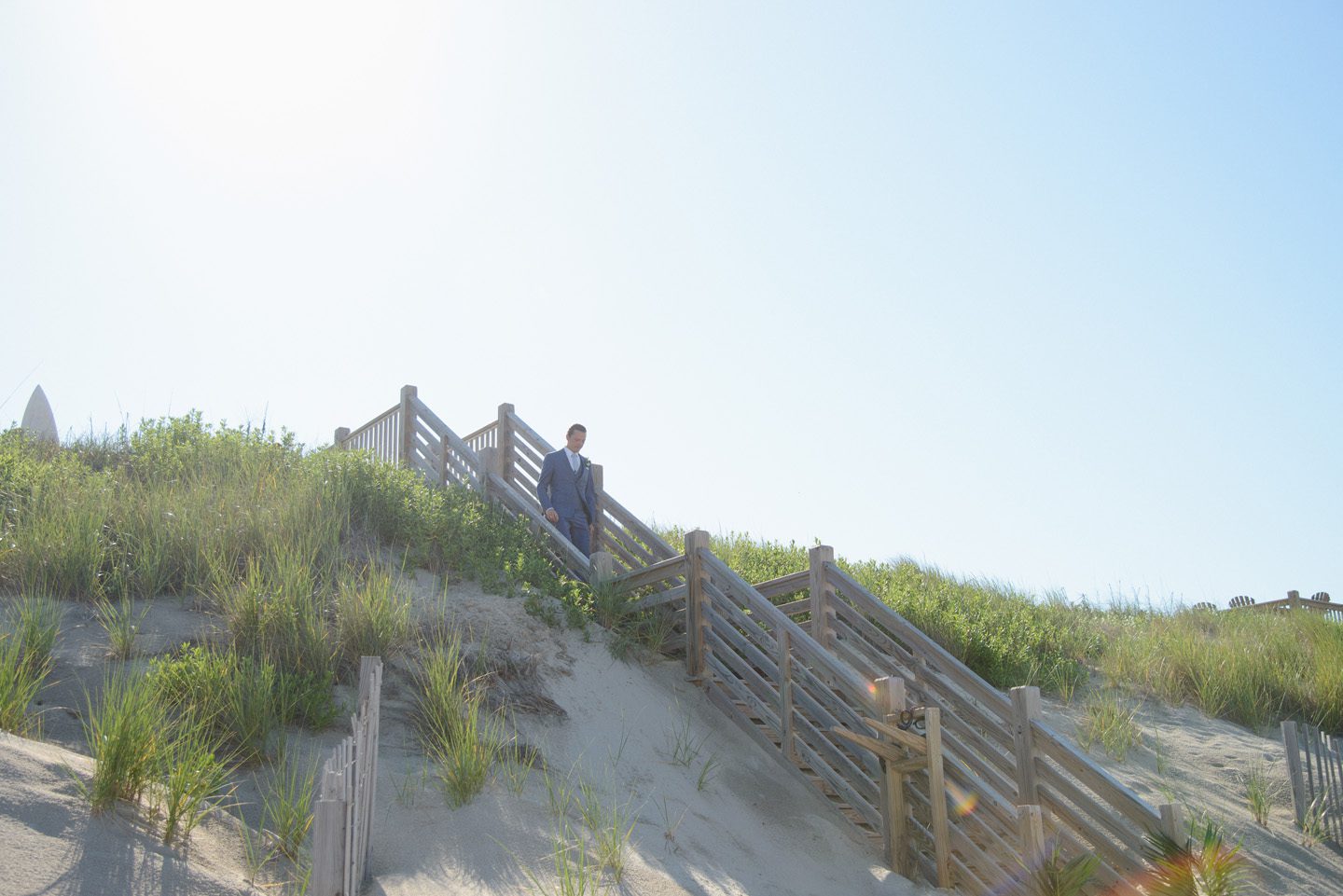 Groom Enters Wedding Ceremony Photography at Outer Banks Wedding at Sound to Sea Beach Club