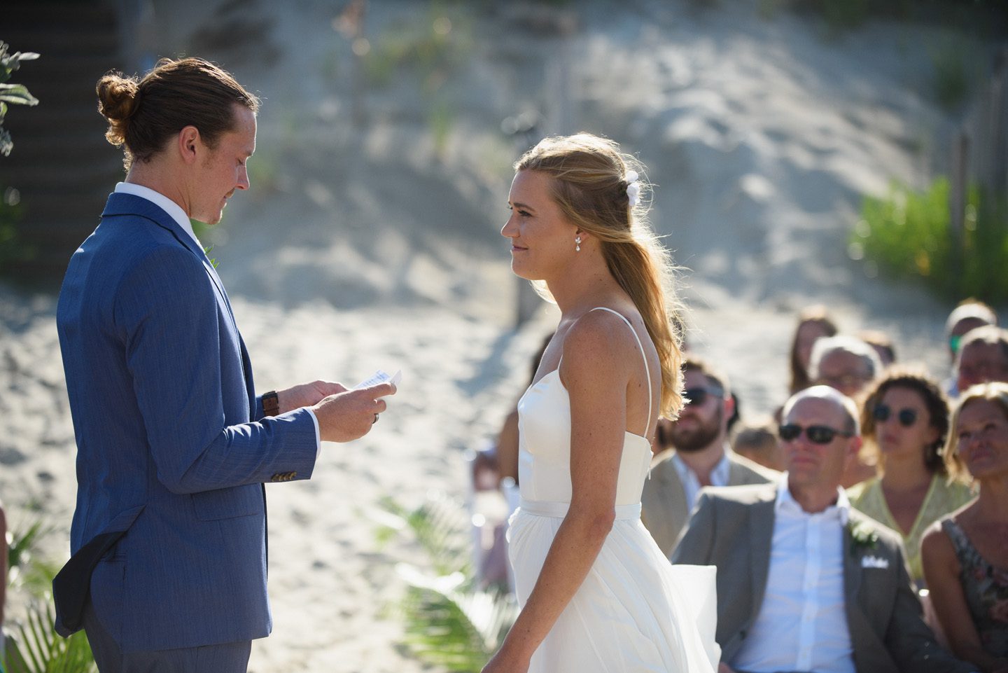 Beach Wedding Ceremony Photography at Outer Banks Wedding at Sound to Sea Beach Club