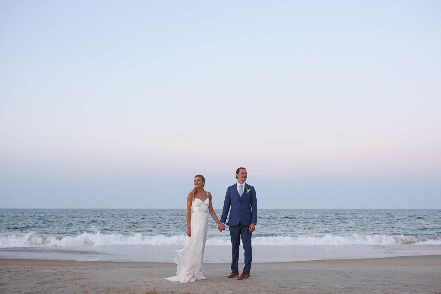 Sunset Wedding Portrait Photography at Outer Banks Wedding at Sound to Sea Beach Club