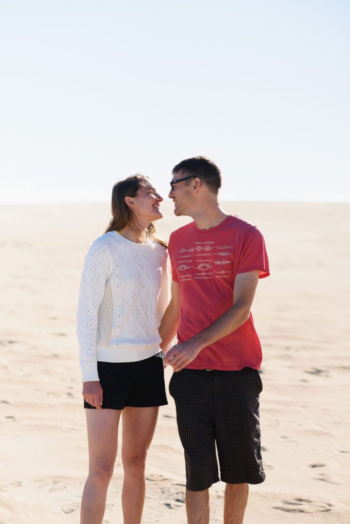 Engaged couple together in Nags Head