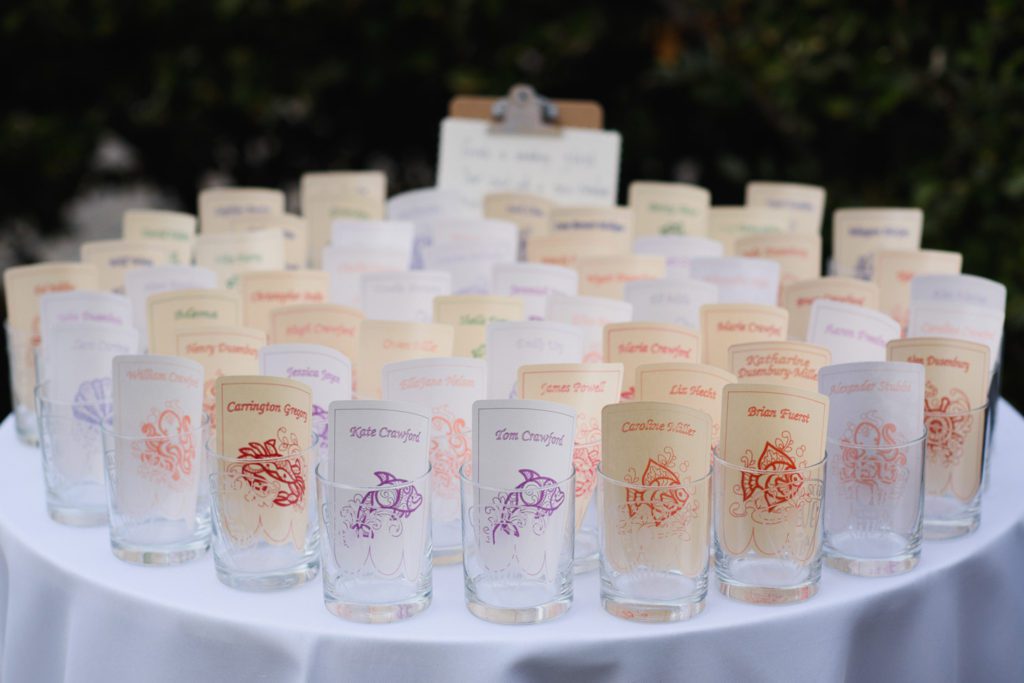 Unique ocean creatures wedding seating chart