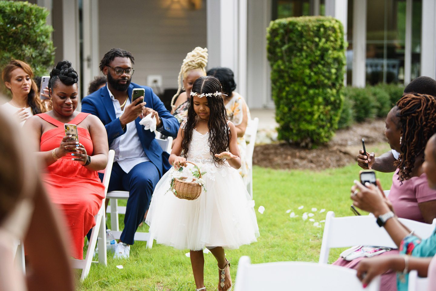 Flower girl at a Black Stallion wedding ceremony